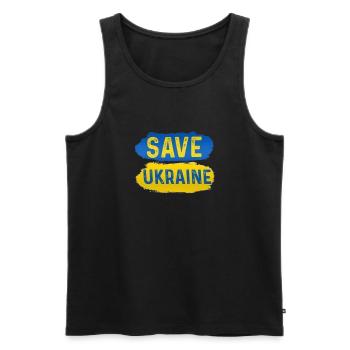 Rettet die Ukraine - Männer Premium Bio Tank Top - Schwarz - Vorne - AI Model Male 178 light (178cm)