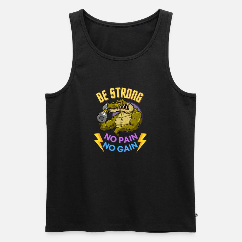 SEI STARK CROCO CLAIR - Männer Premium Bio Tank Top - Schwarz