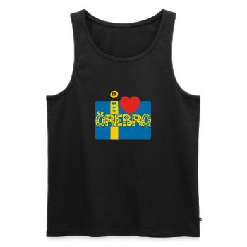 Örebro Sweden - Men's Premium Organic Tank Top - black - Front - AI Model Male 178 light (178cm)