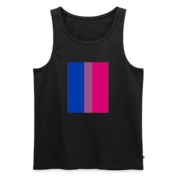 LGBTQ Bi Flag - Men's Premium Organic Tank Top - black - Front - Michal (187cm)
