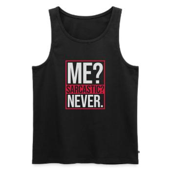 me sarcastic never Zitat - Männer Premium Bio Tank Top - Schwarz - Vorne - Michal (187cm)
