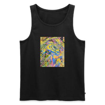 Noctis 1 abstraktes Farbdesign - Männer Premium Bio Tank Top - Schwarz - Vorne - Michal (187cm)