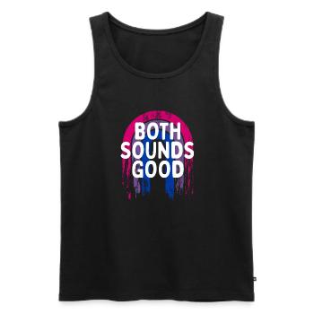 Both Sounds Good Bisexual LGBTQ Bi Pride Funny - Men's Premium Organic Tank Top - black - Front - Michal (187cm)