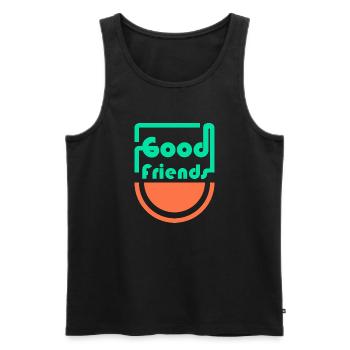 Gute Freunde - Männer Premium Bio Tank Top - Schwarz - Vorne - AI Model Male 178 light (178cm)