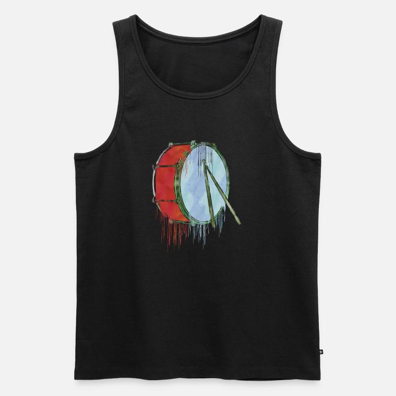 Trommeltinte - Männer Premium Bio Tank Top - Schwarz