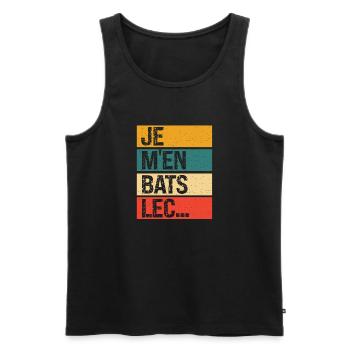 Je m'en bats lec - Débardeur bio Premium Homme - noir - Devant - Michal (187cm)