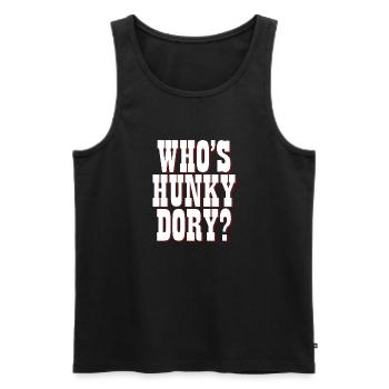 Funky fabulous slogan tee - Men's Premium Organic Tank Top - black - Front - AI Model Male 178 light (178cm)