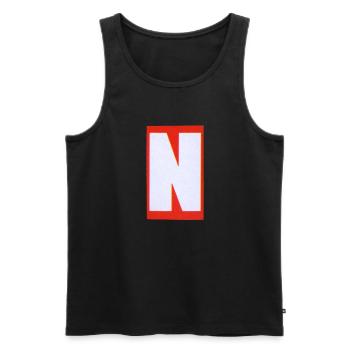 Letter N - Men's Premium Organic Tank Top - black - Front - Michal (187cm)