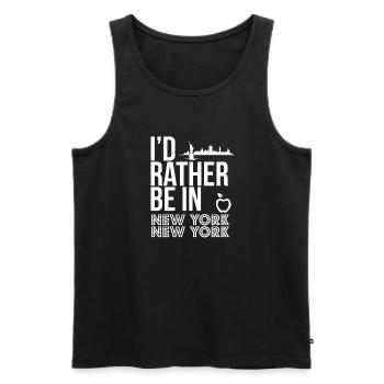 New York - Männer Premium Bio Tank Top - Schwarz - Vorne - AI Model Male 178 light (178cm)