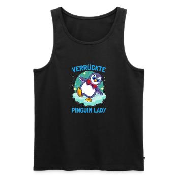 Penguins Crazy Penguin Lady Cute Penguin - Men's Premium Organic Tank Top - black - Front - AI Model Male 178 light (178cm)