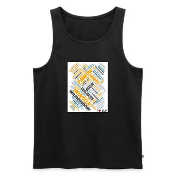 berlin - Men's Premium Organic Tank Top - black - Front - Michal (187cm)