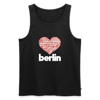 Berlin - Men's Premium Organic Tank Top - black - Front - Michal (187cm)