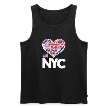 New York - Männer Premium Bio Tank Top - Schwarz - Vorne - AI Model Male 178 light (178cm)