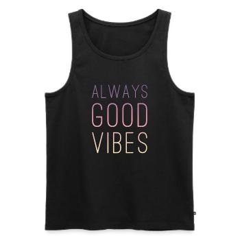 Good vibes - Männer Premium Bio Tank Top - Schwarz - Vorne - Michal (187cm)