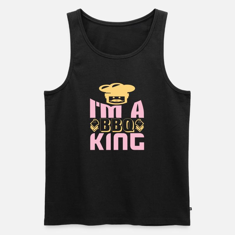 ICH BIN EIN BBQ-KÖNIG - Männer Premium Bio Tank Top - Schwarz