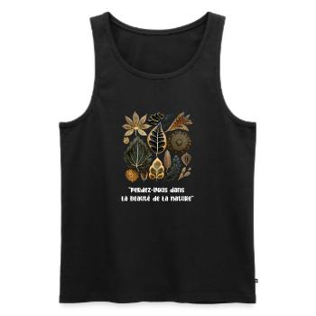 Lose yourself in the beauty of nature - Men's Premium Organic Tank Top - black - Front - Michal (187cm)