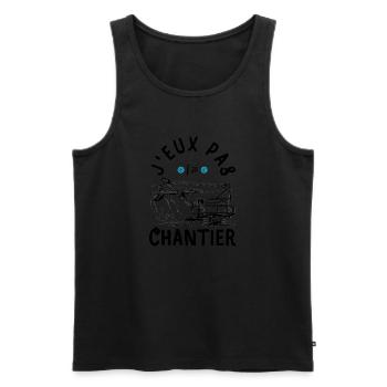 J Peux Pas j ai chantier - Débardeur bio Premium Homme - noir - Devant - Michal (187cm)