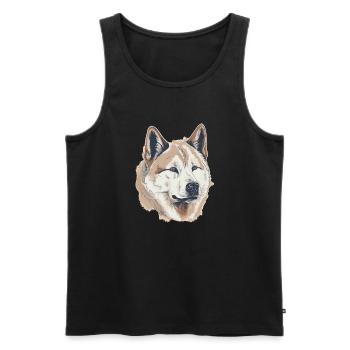 Akita - Männer Premium Bio Tank Top - Schwarz - Vorne - AI Model Male 178 light (178cm)