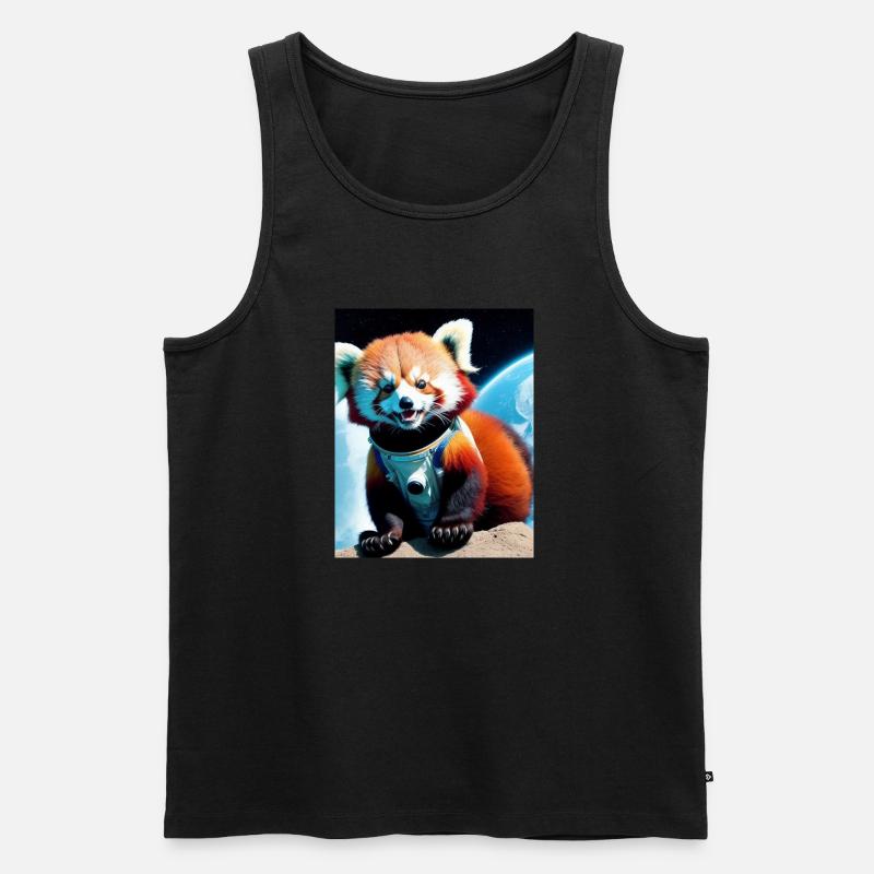 PANDA ROSSO ADTRONAUT - Canottiera ecologica premium da uomo - nero