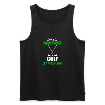 Ich bin Rentner Golf Job Hobby Lifestyle zugleich - Männer Premium Bio Tank Top - Schwarz - Vorne - AI Model Male 178 light (178cm)