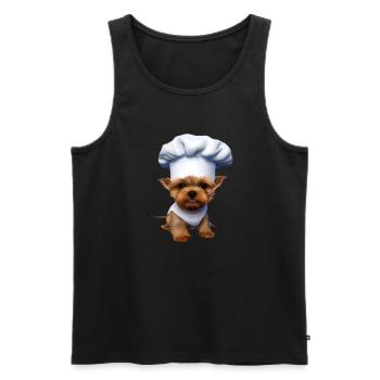 Puppy Restaurateur Dog Cooking Yorkshire Terrier - Men's Premium Organic Tank Top - black - Front - Michal (187cm)