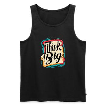THINK BIG - Men's Premium Organic Tank Top - black - Front - Michal (187cm)