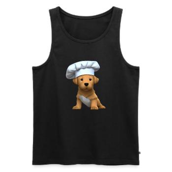 Golden Retriever Cooking Dogs Gastronom Puppy - Débardeur bio Premium Homme - noir - Devant - Michal (187cm)