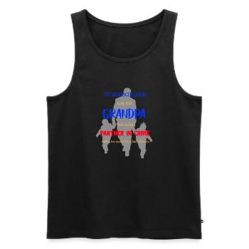 Bad Influence Grandpa tee shirt - Men's Premium Organic Tank Top - black - Front - Michal (187cm)