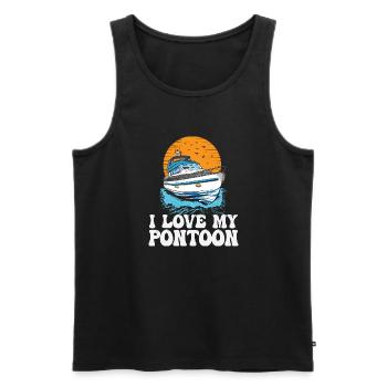 I Love My Pontoon Motorboat Owner Pontoon King - Männer Premium Bio Tank Top - Schwarz - Vorne - Michal (187cm)