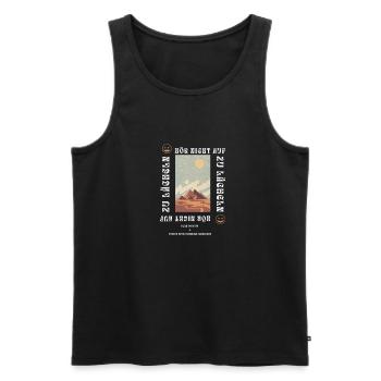 HÖR NICHT AUF ZU LÄCHELN - Männer Premium Bio Tank Top - Schwarz - Vorne - Michal (187cm)