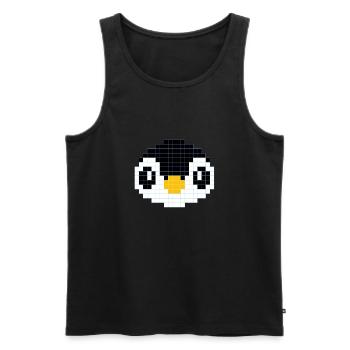 Verpixelter Pinguinkopf - Männer Premium Bio Tank Top - Schwarz - Vorne - AI Model Male 178 light (178cm)