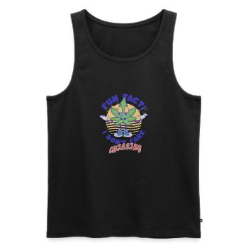 FUN FACT! I DON'T CARE - Männer Premium Bio Tank Top - Schwarz - Vorne - Michal (187cm)