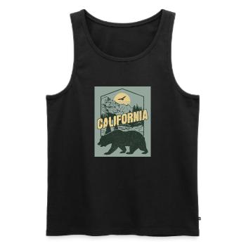 California Bear Outdoors Camping sauvage Randonnée - Débardeur bio Premium Homme - noir - Devant - AI Model Male 178 light (178cm)