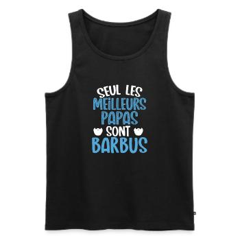 Cadeau papa barbu humour noël anniversaire - Débardeur bio Premium Homme - noir - Devant - Michal (187cm)