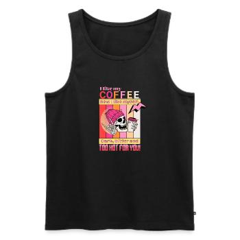 I Like My Coffee How I Like Myself 80's Funky Neon - Débardeur bio Premium Homme - noir - Devant - Michal (187cm)