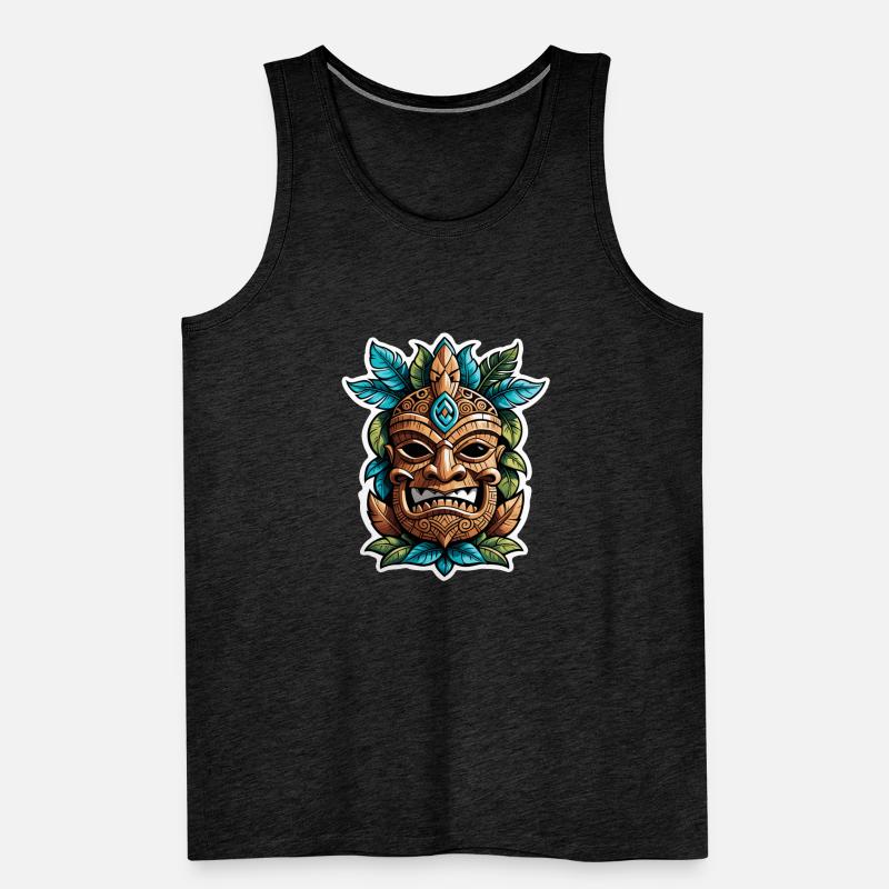 Tiki Beach - Polynesia Statue Men's Premium Organic Tank Top