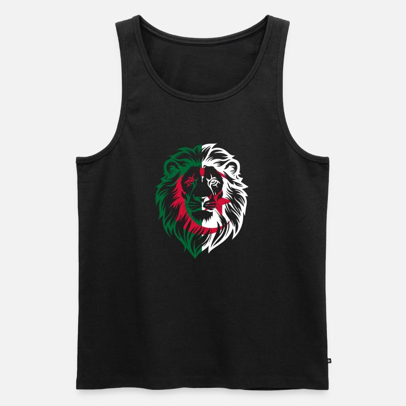 Algerischer Löwe - Algerien Geschenkidee - Männer Premium Bio Tank Top - Schwarz