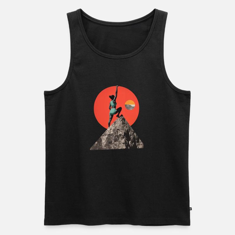 Klettern wie eine Frau! - Männer Premium Bio Tank Top - Schwarz