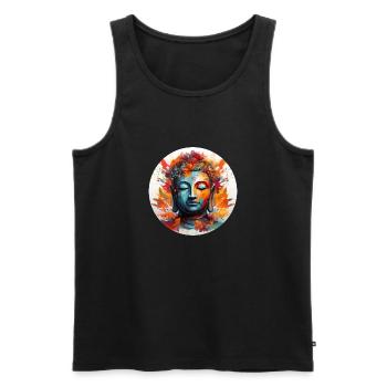 T-shirt Sérénité Bouddha Marque Vibration Positive - Débardeur bio Premium Homme - noir - Devant - Michal (187cm)