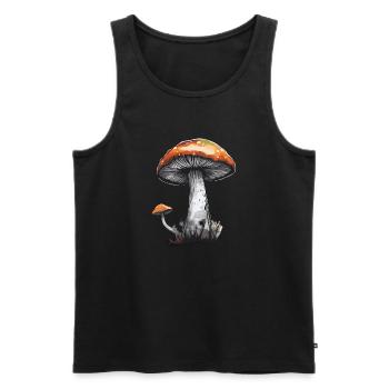 Champignon, Cèpes, Nature, Automne, Chanterelle - Débardeur bio Premium Homme - noir - Devant - AI Model Male 178 light (178cm)