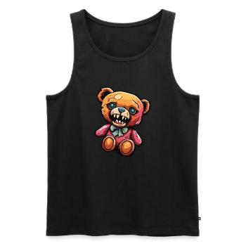 Ours en peluche / Peluche / Animal en peluche / Idée cadeau - Débardeur bio Premium Homme - noir - Devant - AI Model Male 178 light (178cm)