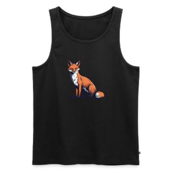 Naturverbundener Fuchs - Männer Premium Bio Tank Top - Schwarz - Vorne - Michal (187cm)