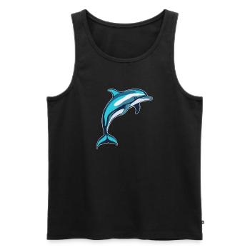 Dolphin, Dolphin, Animal, Sea, Dolphin, Water, Fish - Men's Premium Organic Tank Top - black - Front - AI Model Male 178 light (178cm)