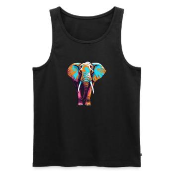 Elephant Elephant Animal Zoo Africa Savannah Safari - Men's Premium Organic Tank Top - black - Front - Michal (187cm)