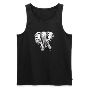 Elephant, Elephant, Animal, Zoo, Africa, Safari, Savannah - Men's Premium Organic Tank Top - black - Front - Michal (187cm)
