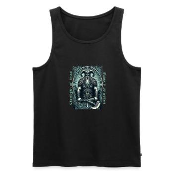 Cœur d’un Viking Force de Thor - Débardeur bio Premium Homme - noir - Devant - AI Model Male 178 light (178cm)
