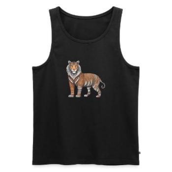 Löwe Tier Wildnis Tiger Raubtier Majestätischer - Männer Premium Bio Tank Top - Schwarz - Vorne - Michal (187cm)