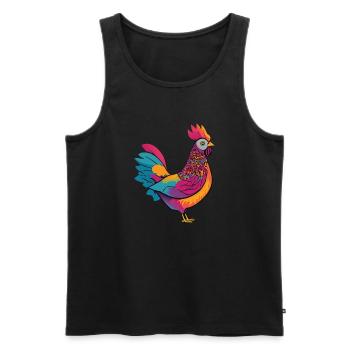 Cute and colorful hen - Men's Premium Organic Tank Top - black - Front - AI Model Male 178 light (178cm)