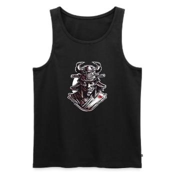 Samurai / Japanisch / Harakiri / Katana / Mann - Männer Premium Bio Tank Top - Schwarz - Vorne - Michal (187cm)