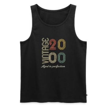 Birthday gift 24 years - 2000 - Men's Premium Organic Tank Top - black - Front - AI Model Male 178 light (178cm)